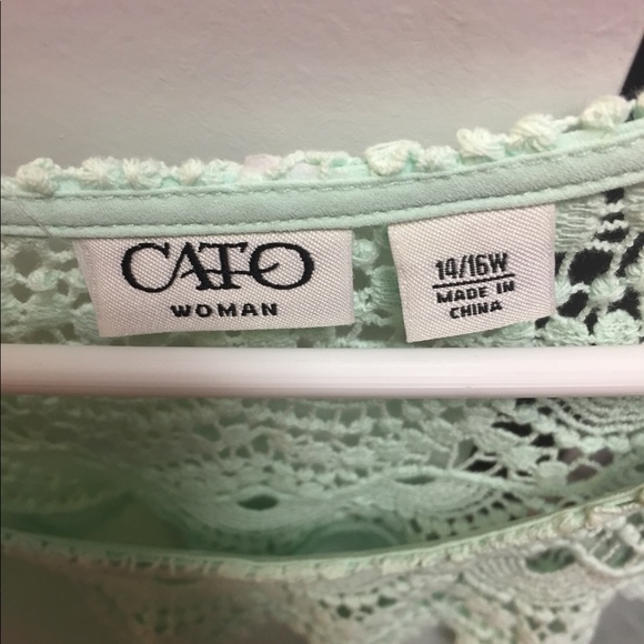 Mint green shear shirt sz 14/16w cato - Picture 3 of 4